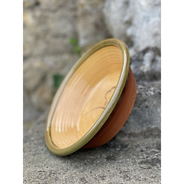 Baking Dish in Ochre and Green 