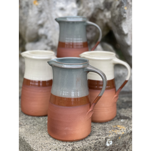 Old English Jug Large in White - Limpopo or Green