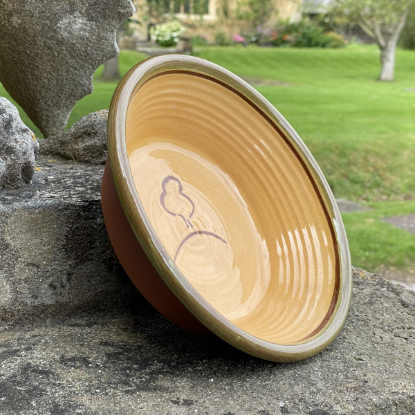 Baking Dish in Ochre and Green 