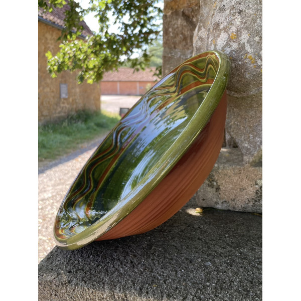 Green Platter large wave design 