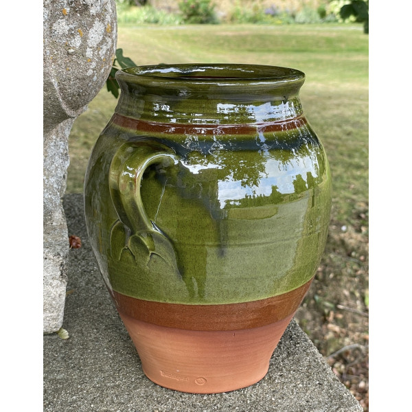 Confit pot large  Green one handle