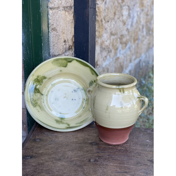 Confit pot large Cream - Green