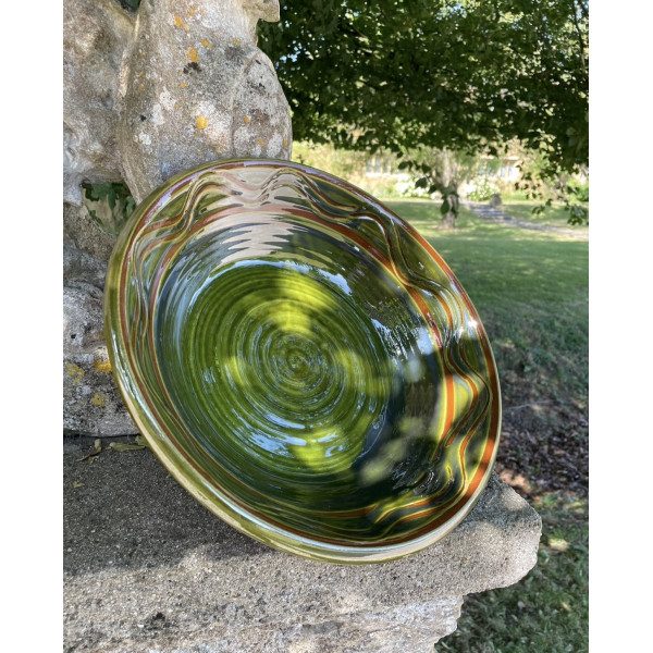 Green Platter large wave design 