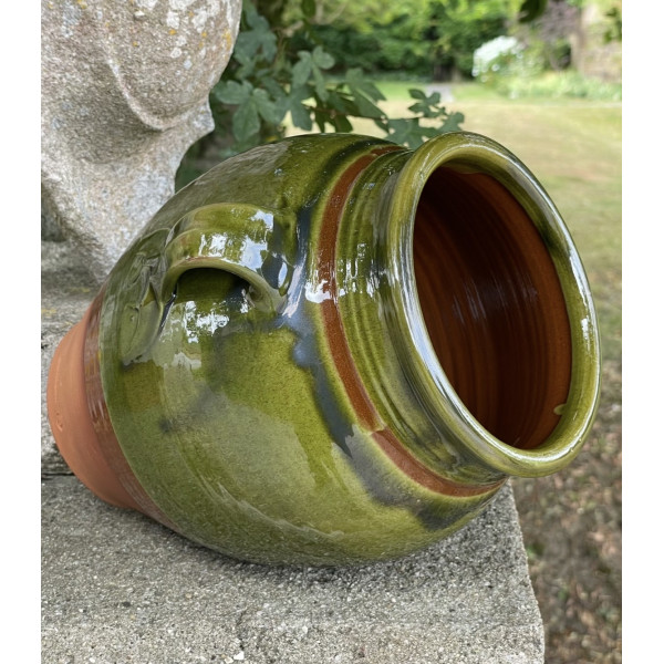 Confit pot large  Green one handle