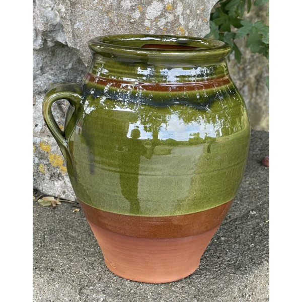 Confit pot large  Green one handle