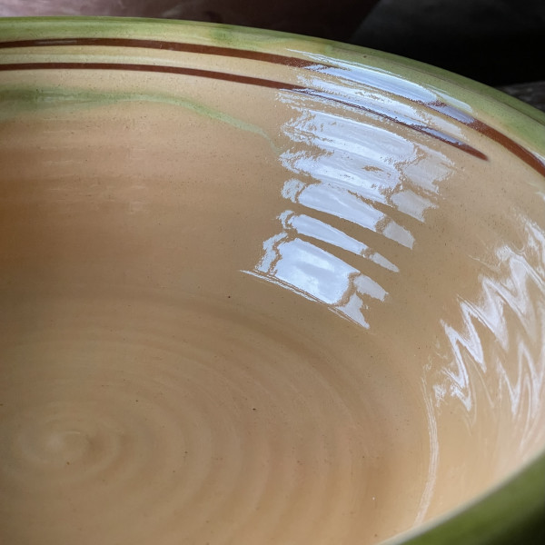 Baking Dish in Ochre and Green 